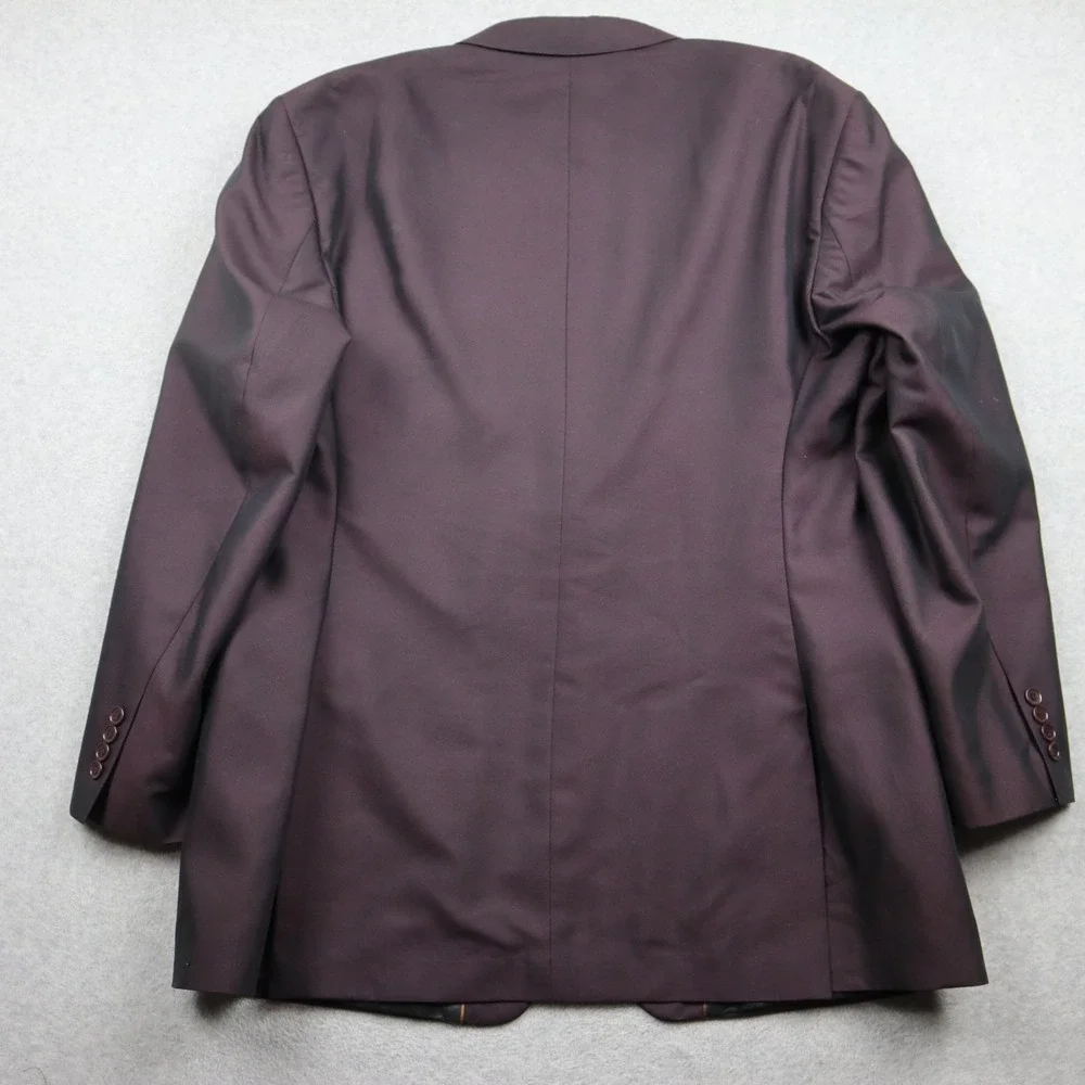 Stacy Adams Blazer Mens 48L Gold Single Breasted Burgundy Iridescent Sport Coat